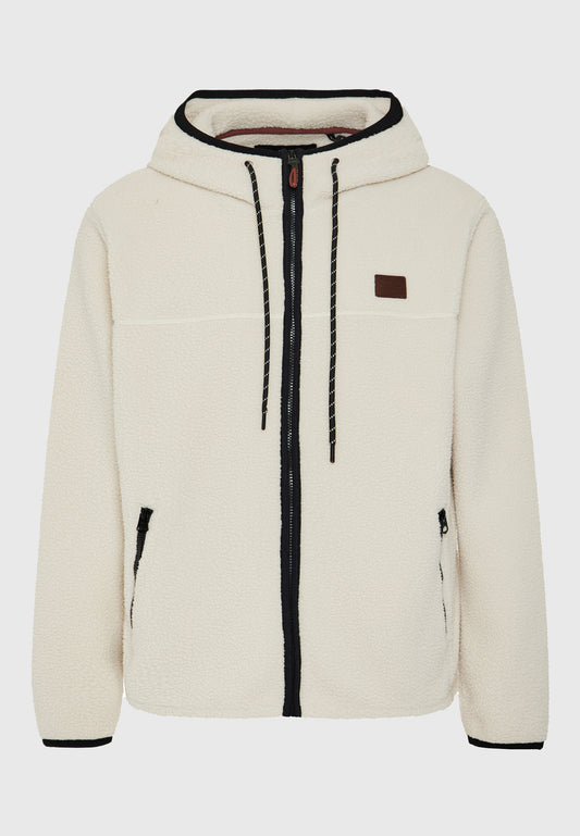 Hanorac din fleece cu fermoar, croială lejeră, sustenabil, cu buzunare