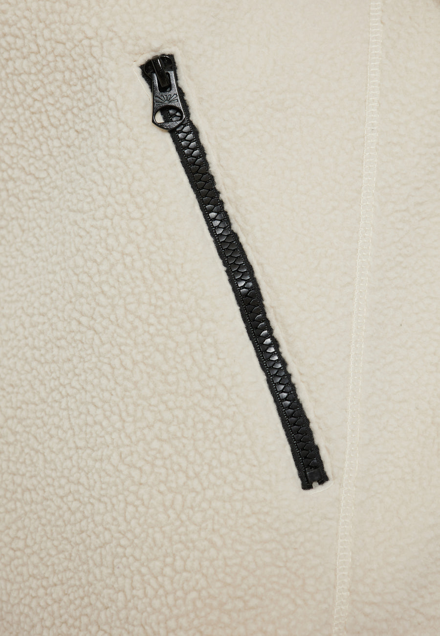 Hanorac din fleece cu fermoar, croială lejeră, sustenabil, cu buzunare