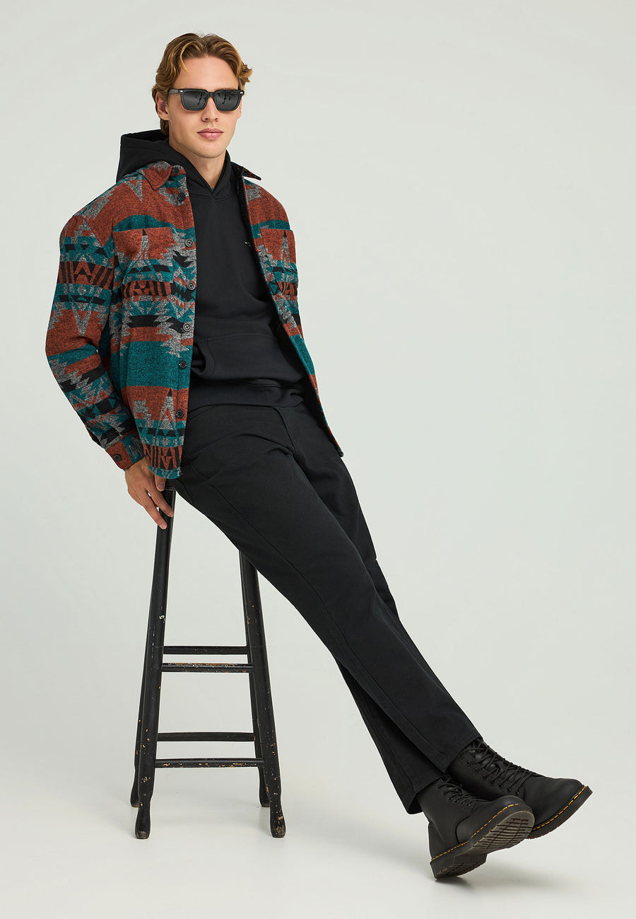 Cămașă casual bărbătească cu model etnic