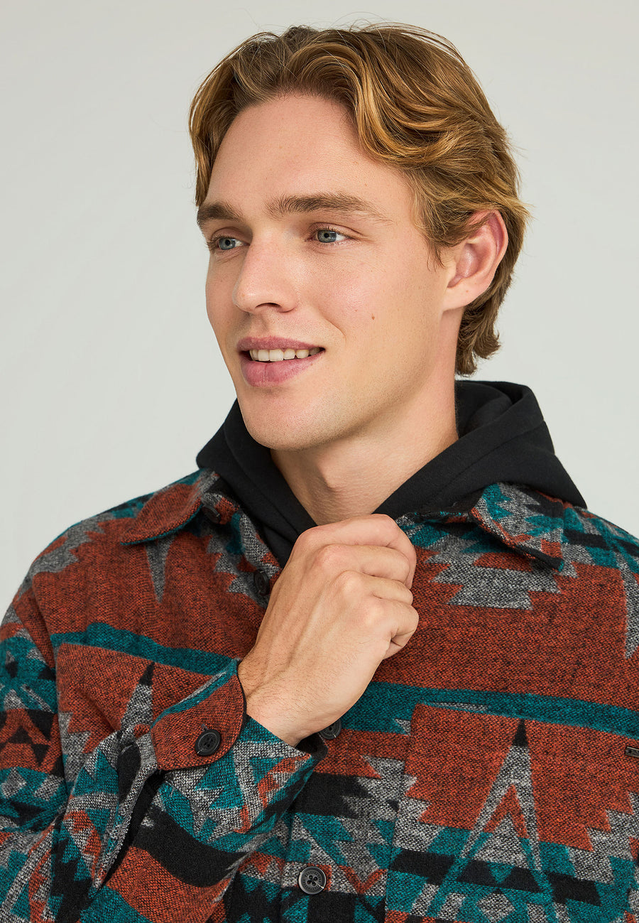 Cămașă casual bărbătească cu model etnic