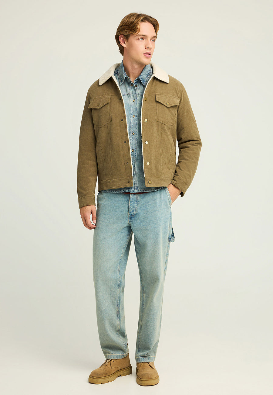 Jachetă casual bărbătească cu guler și căptușeală interioară