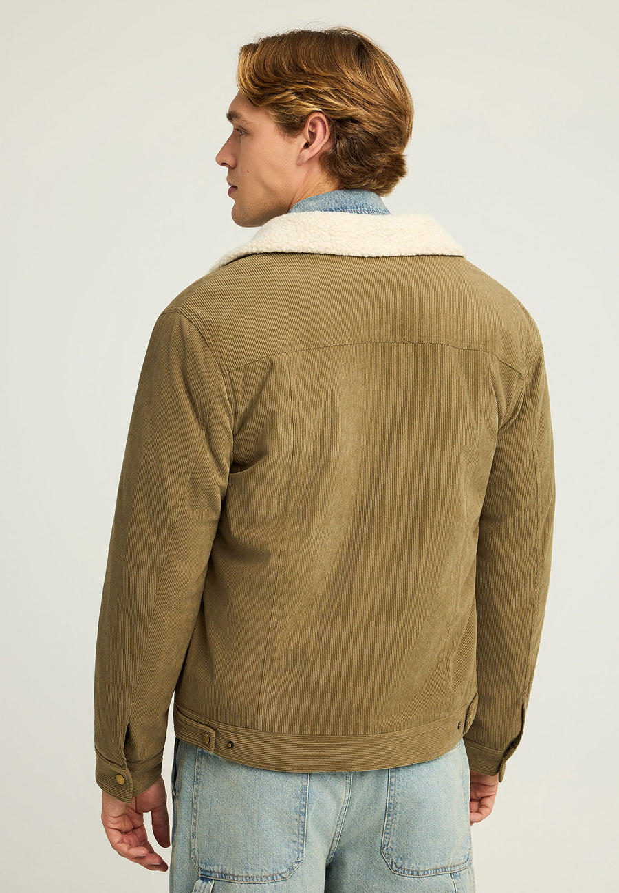 Jachetă casual bărbătească cu guler și căptușeală interioară