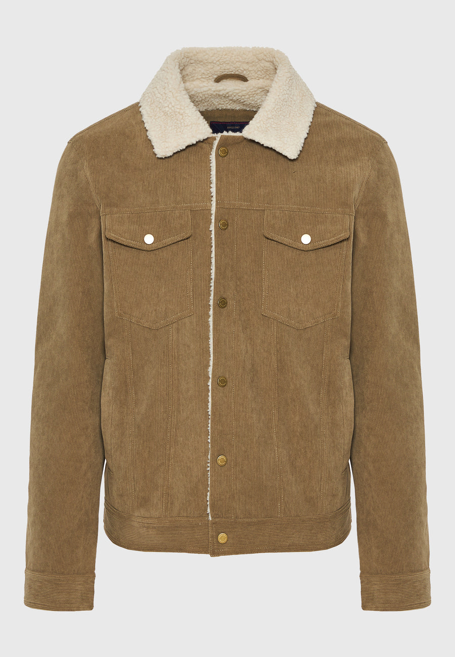 Jachetă casual bărbătească cu guler și căptușeală interioară