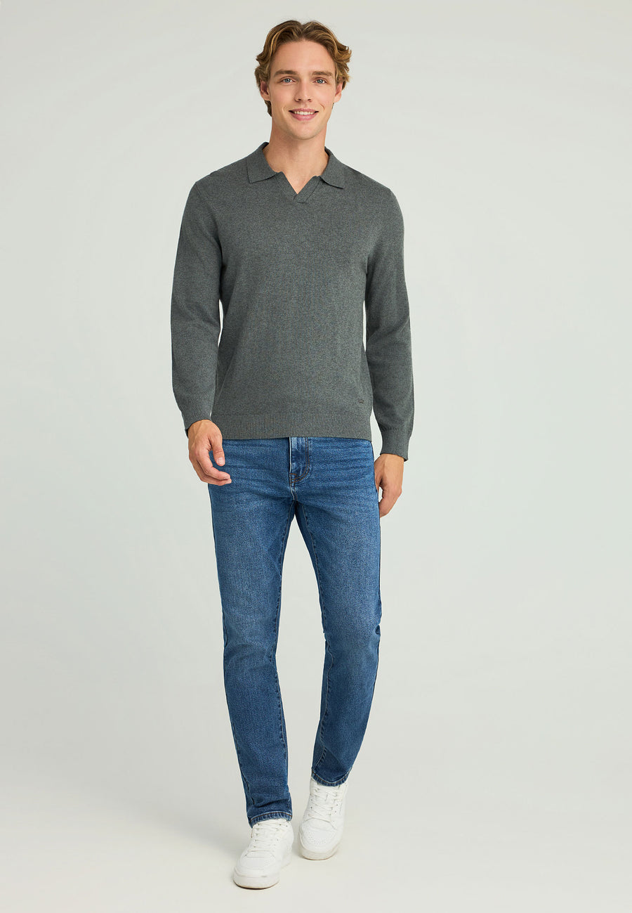 Blugi slim fit cu croială conică