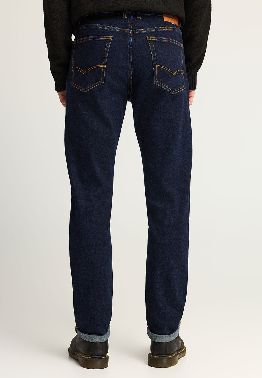 Blugi slim fit cu croială conică