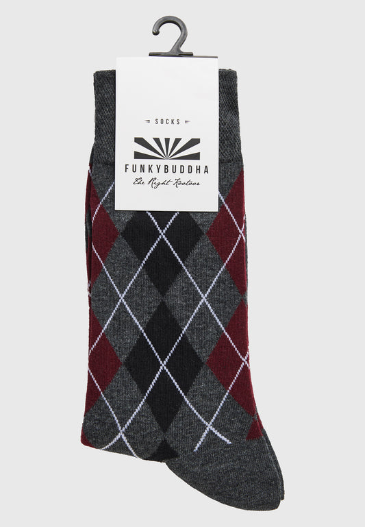 Șosete bărbătești cu model în carouri