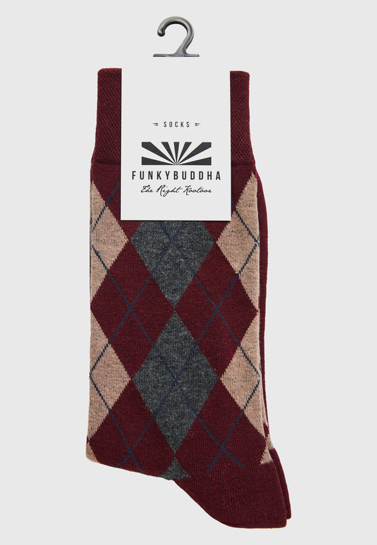 Șosete bărbătești cu model în carouri