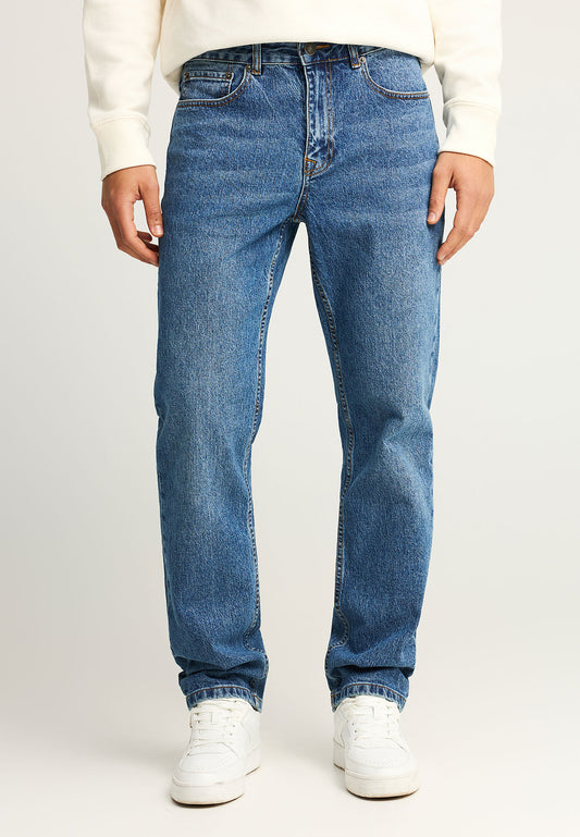 Straight fit jeans with washed effects