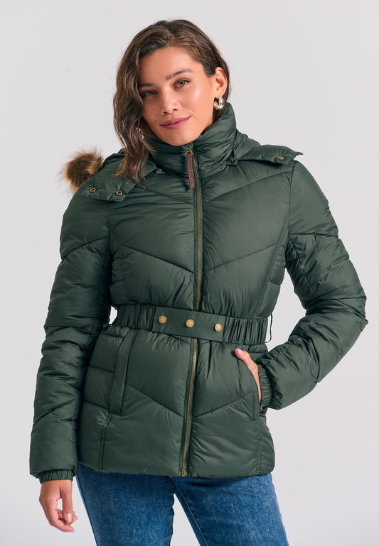 Jachetă matlasată cu glugă