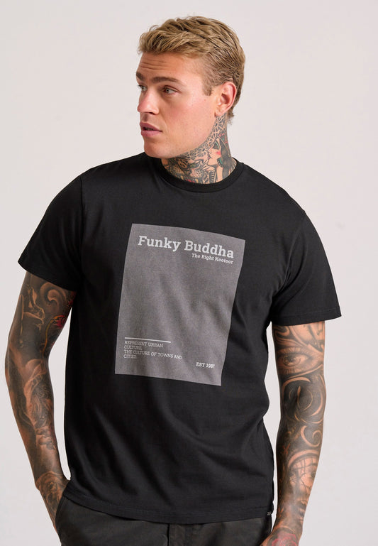 Tricou cu guler rotund și imprimeu minimalist cu logo