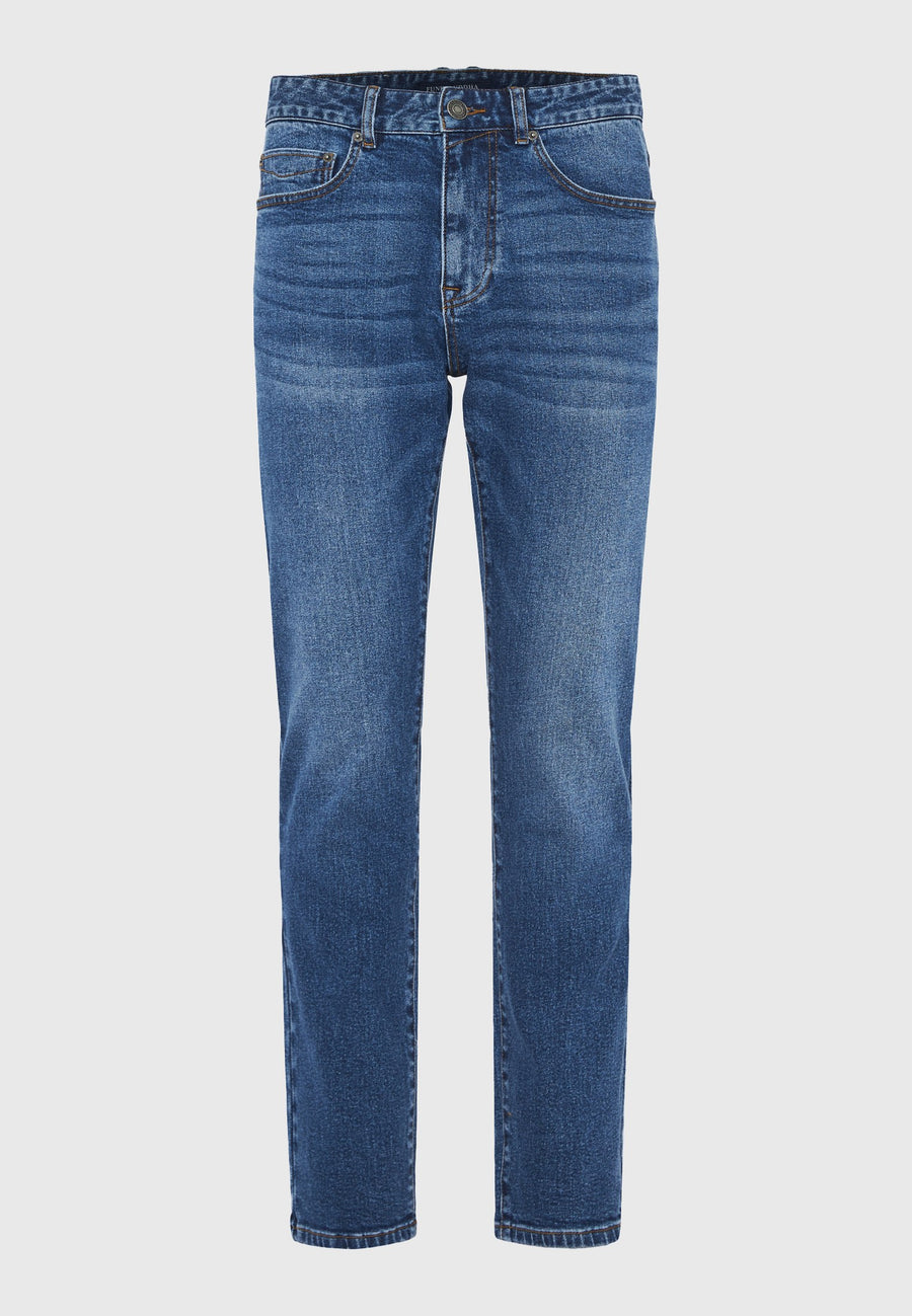 Blugi slim fit cu croială conică