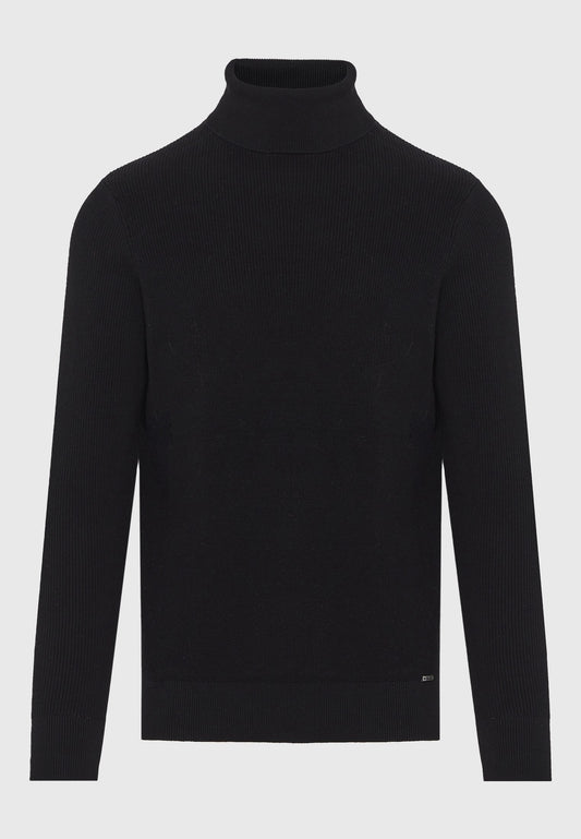 Men's knitted cotton turtleneck sweater