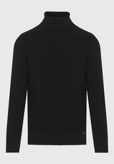 Pulover tricotat din bumbac pentru bărbați, cu guler înalt