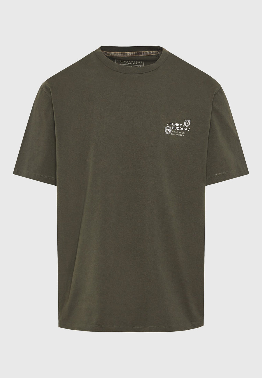 Tricou lejer cu imprimeu vintage pe spate