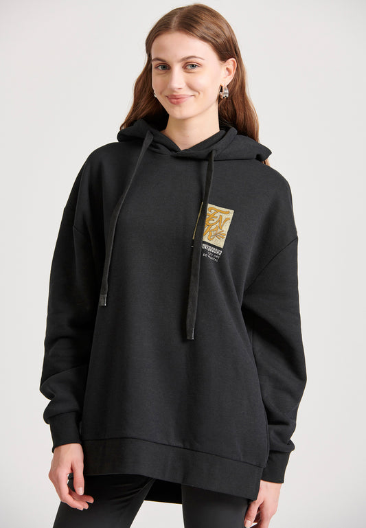 Oversized overhead hoodie with frame print on the back