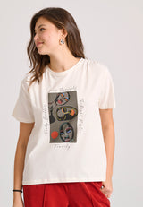 Tricou cu imprimeu boho cu ramă