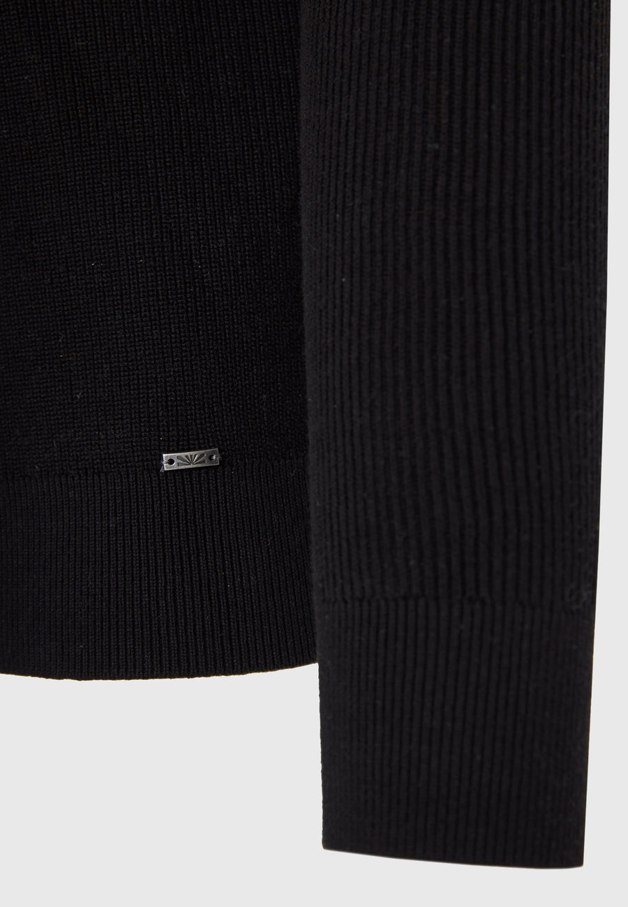 Pulover tricotat din bumbac pentru bărbați, cu guler înalt