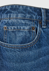 Blugi lejer cu efect decolorat