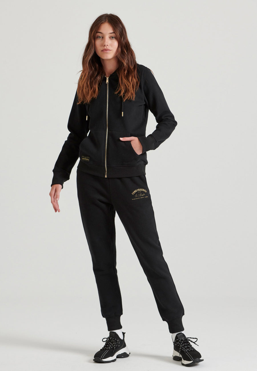 Pantaloni jogger de damă cu imprimeu pe coapsă