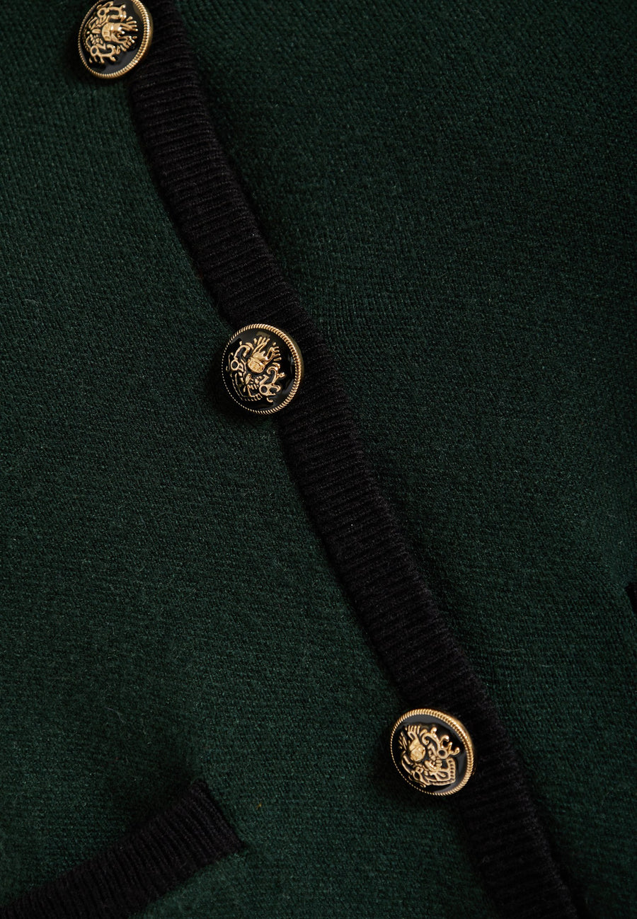 Cardigan tricotat cu dungi și nasturi