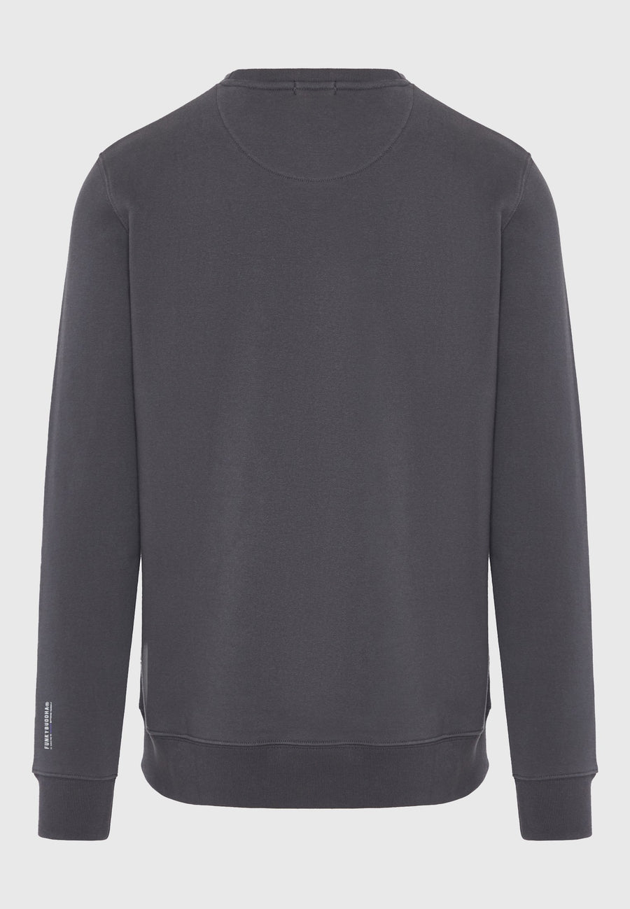 Hanorac bărbătesc cu guler rotund și logo imprimat