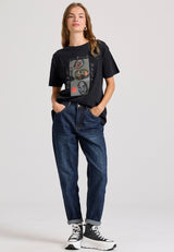 Tricou cu imprimeu boho cu ramă