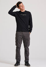 Tricou cu mânecă lungă și imprimeu pe piept