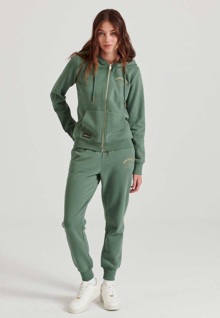 Pantaloni jogger de damă cu imprimeu pe coapsă