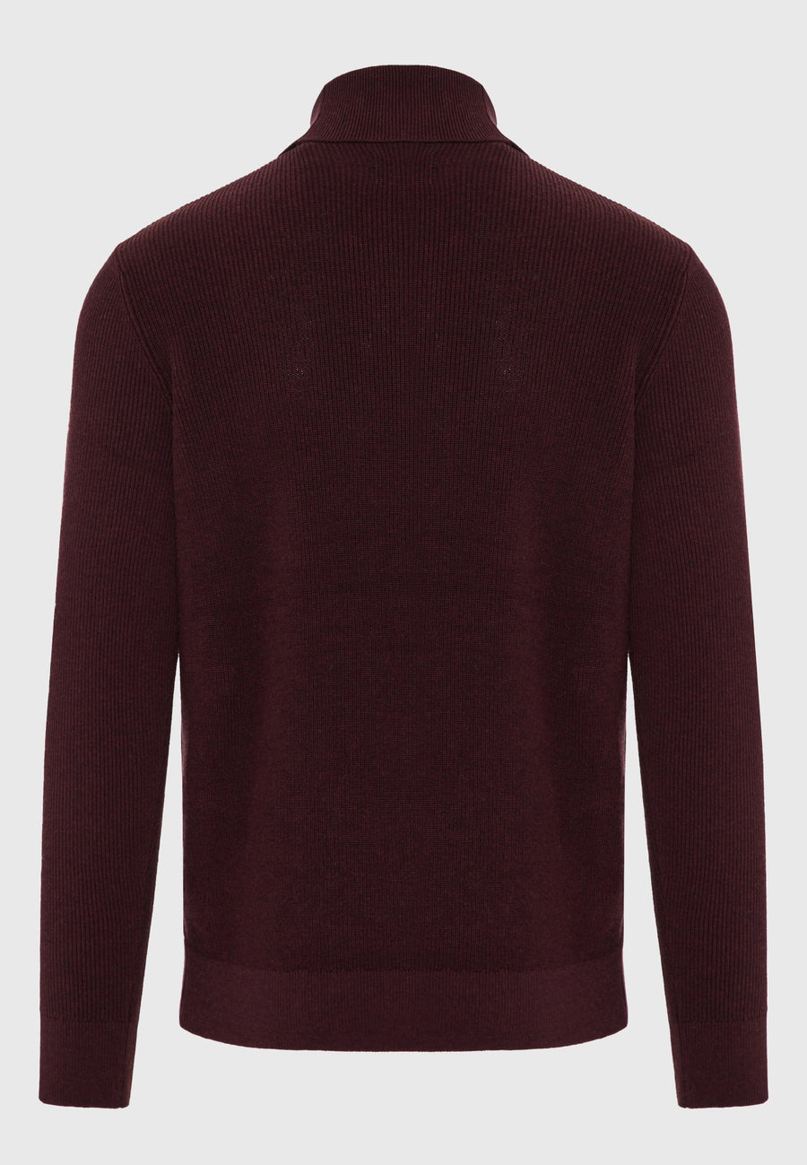 Pulover tricotat din bumbac pentru bărbați, cu guler înalt