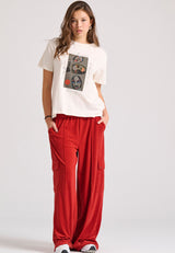 Tricou cu imprimeu boho cu ramă