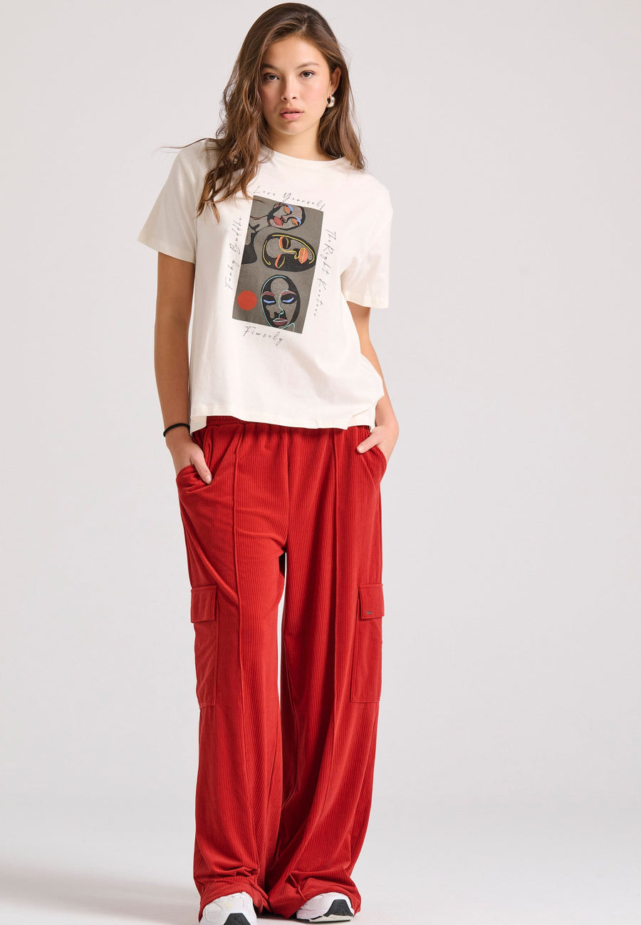 Tricou cu imprimeu boho cu ramă