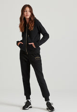 Hanorac cu fermoar și imprimeu pe piept