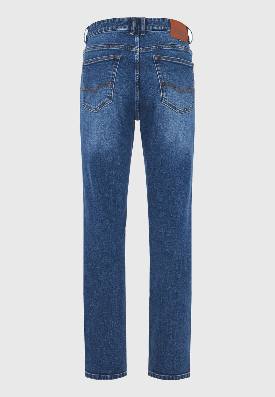 Blugi slim fit cu croială conică