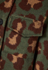 Jachetă din blană artificială de leopard