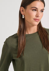 Tricou cu guler rotund și mânecă lungă