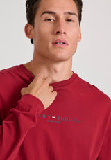 Tricou cu mânecă lungă și imprimeu pe piept