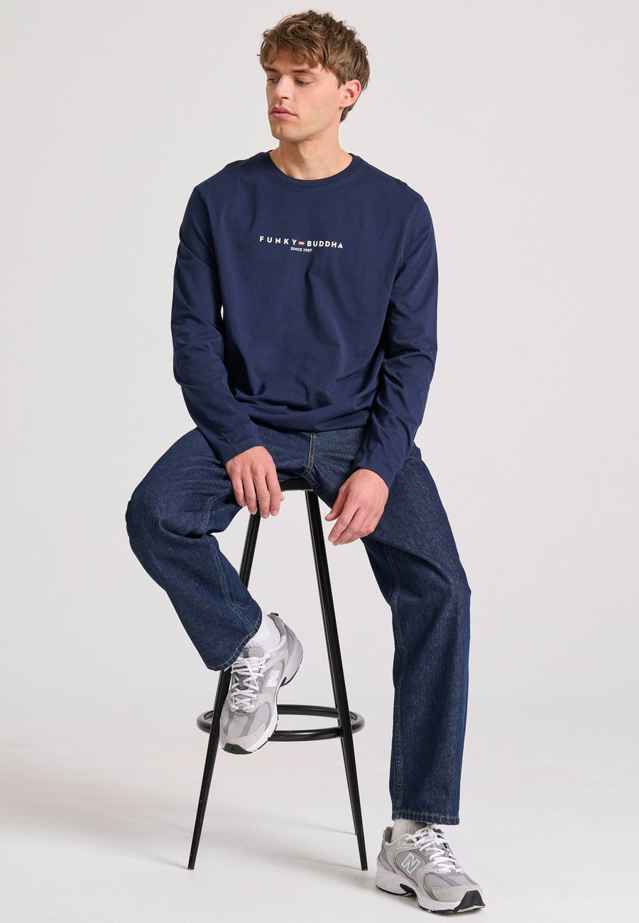 Tricou cu mânecă lungă și imprimeu pe piept