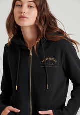 Hanorac cu fermoar și imprimeu pe piept