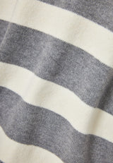 Pulover tricotat cu dungi și guler pentru bărbați