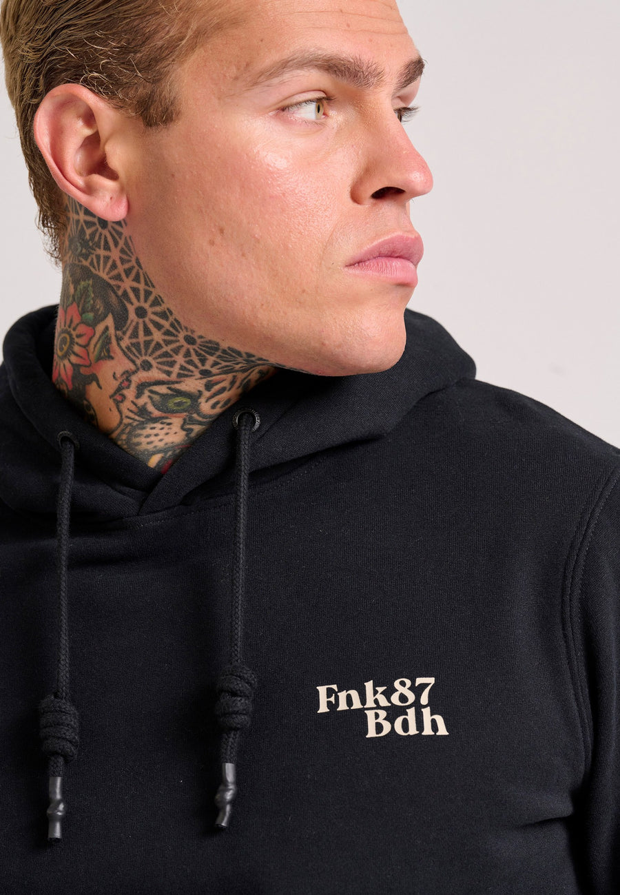 Hanorac cu croială lejeră și imprimeu grafic pe spate