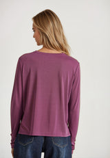 Tricou cu guler rotund și mânecă lungă