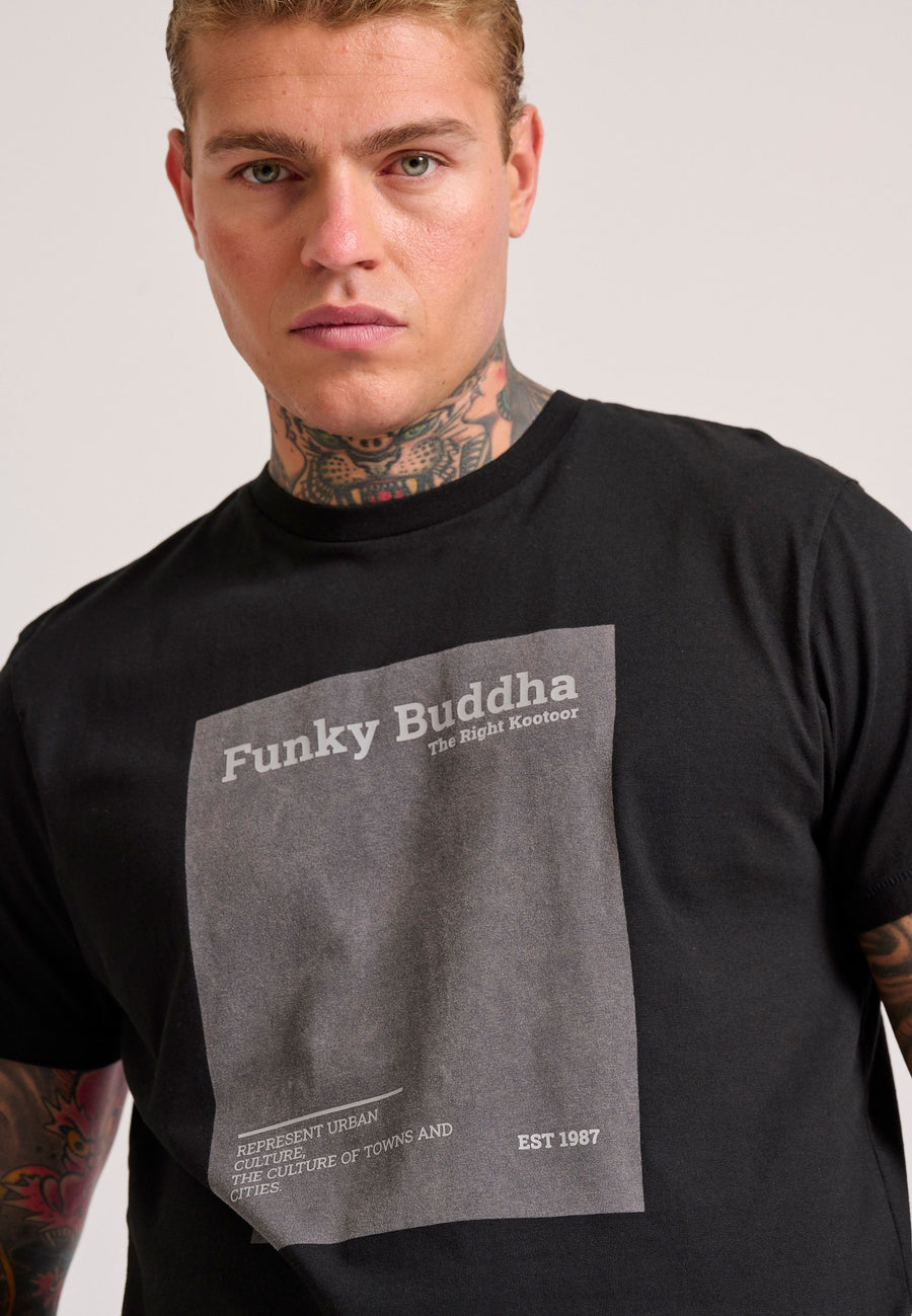 Tricou cu guler rotund și imprimeu minimalist cu logo