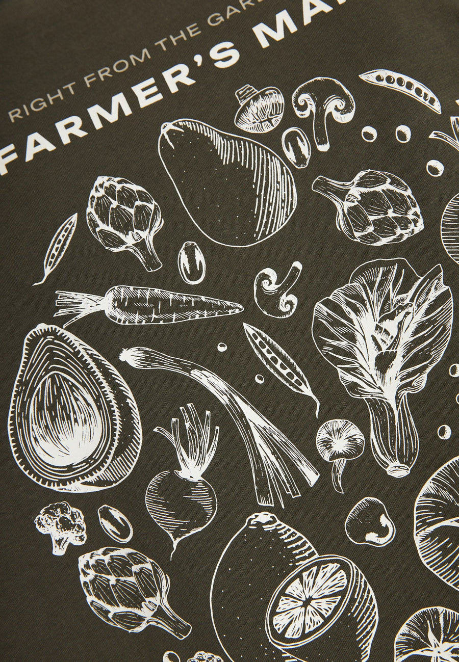 Tricou lejer cu imprimeu vintage pe spate