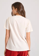 Tricou cu imprimeu boho cu ramă