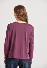 Tricou cu guler rotund și mânecă lungă