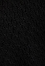 Pulover tricotat în relief cu eșarfă