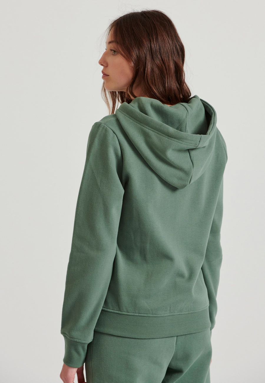 Hanorac cu fermoar și imprimeu pe piept