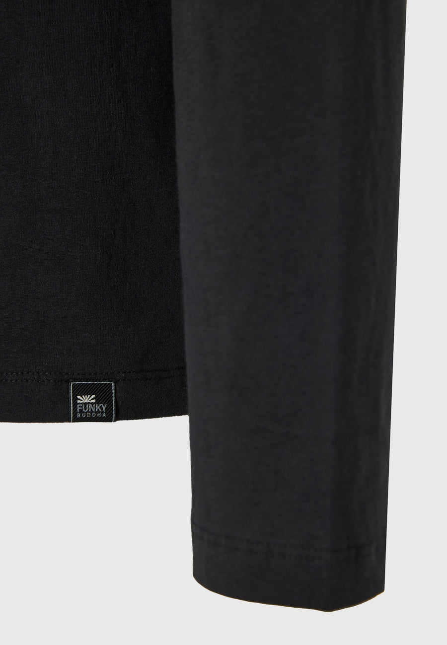 Tricou cu mânecă lungă și imprimeu funky cu piept de Buddha