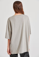 Tricou lejer cu imprimeu cu rame pe piept