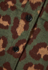 Jachetă din blană artificială de leopard